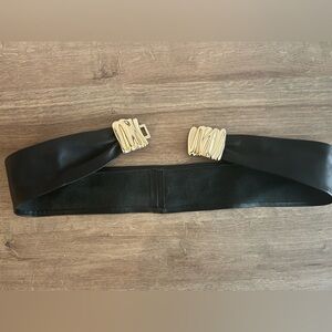 MANGO Embossed Buckle Leather Belt